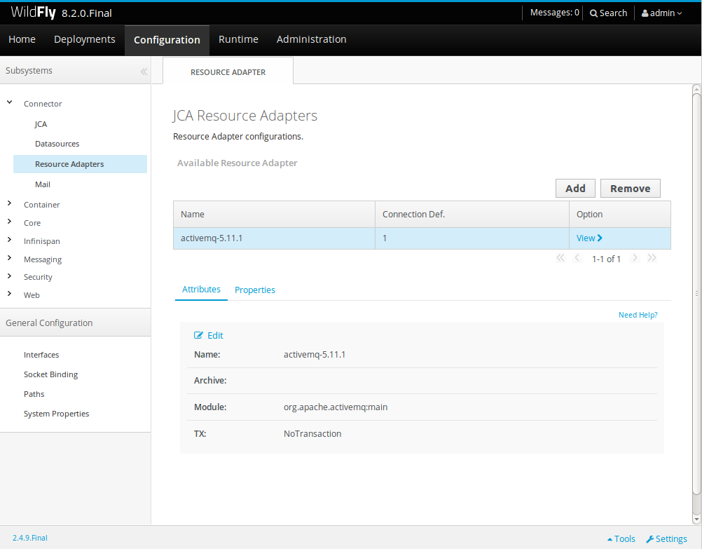 WildFly ActiveMQ as Module